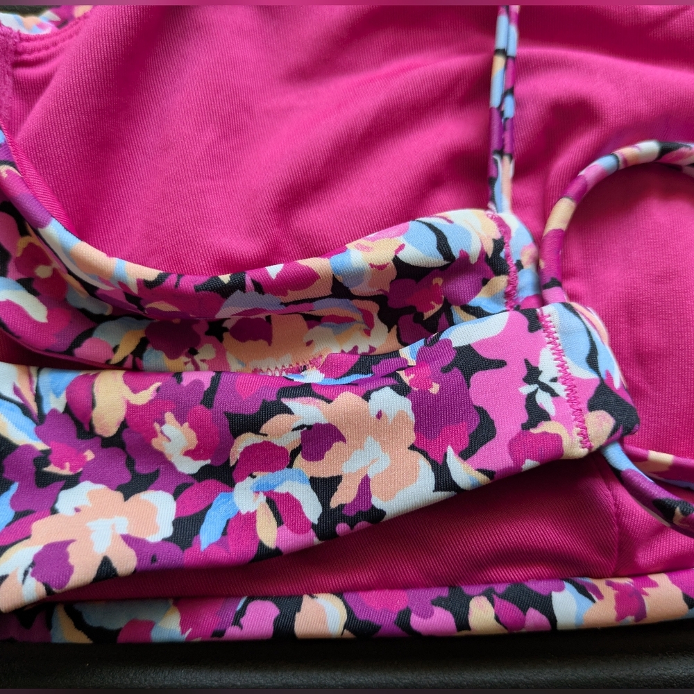 Athleta Women's Bikini Set ELYSIAN FLORAL PINK Top And Bottom Size XL EUC - Picture 10 of 12
